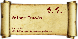 Velner István névjegykártya
